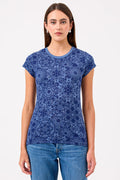 Eternity Ringer Tee - Goldie LeWinter #color_denim heather - limited edition