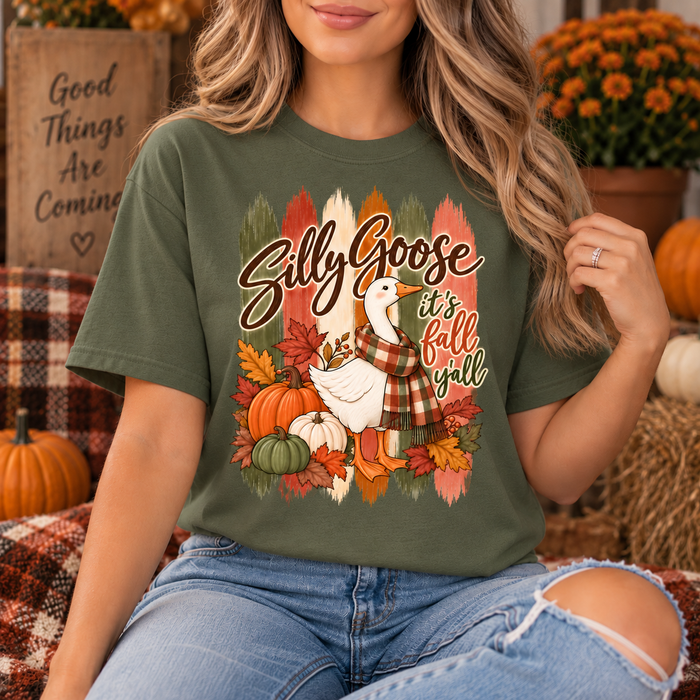 Fall "Silly Goose" Stripe Tee