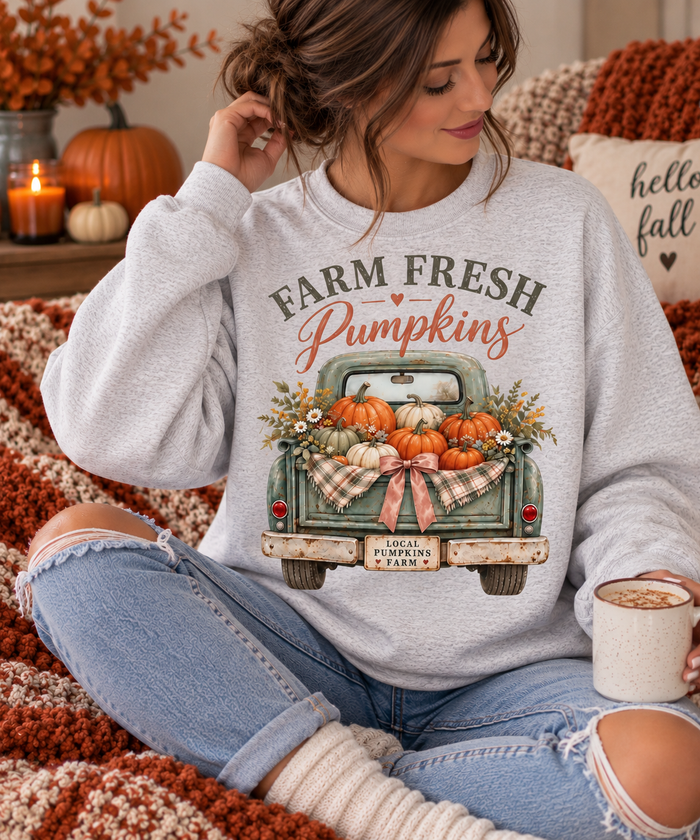 Farm Fresh Pumpkins Crewneck Sweatshirt