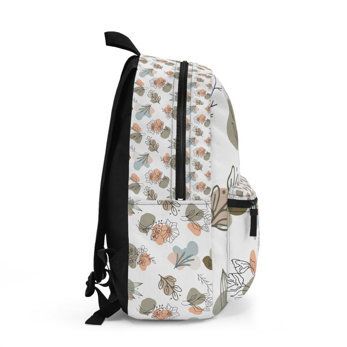 Floral Abstract Backpack — Pastel Botanical Daypack
