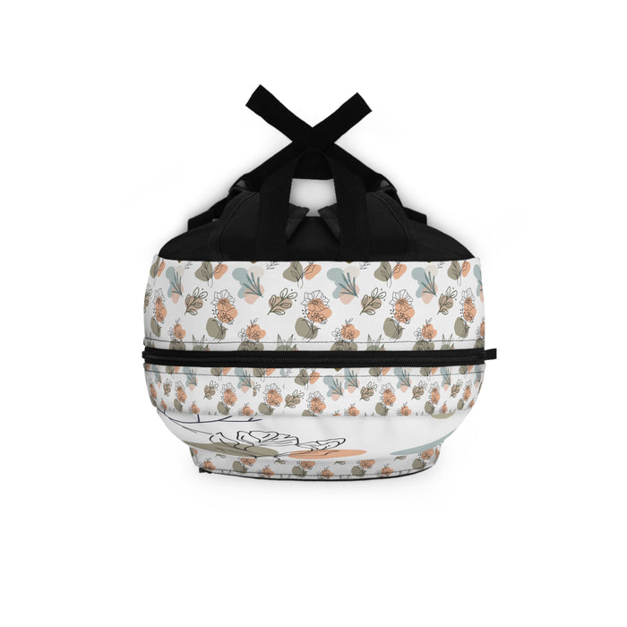 Floral Abstract Backpack — Pastel Botanical Daypack