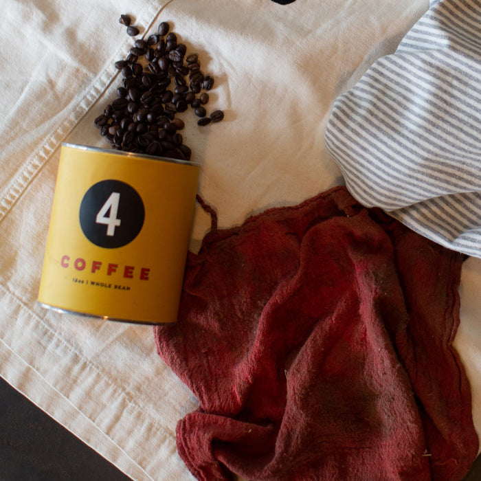 Four Coffee Tin - Sunday Motor Club Blend material shot