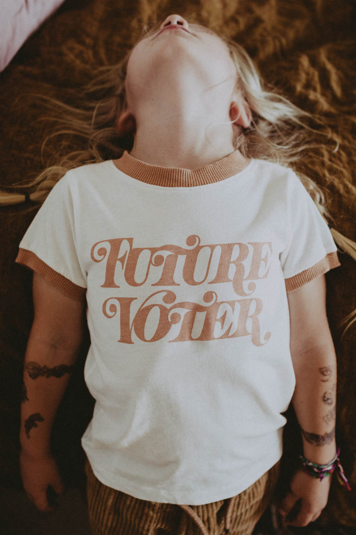 Future Voter Ringer Tee for Kids by The Bee and The Fox