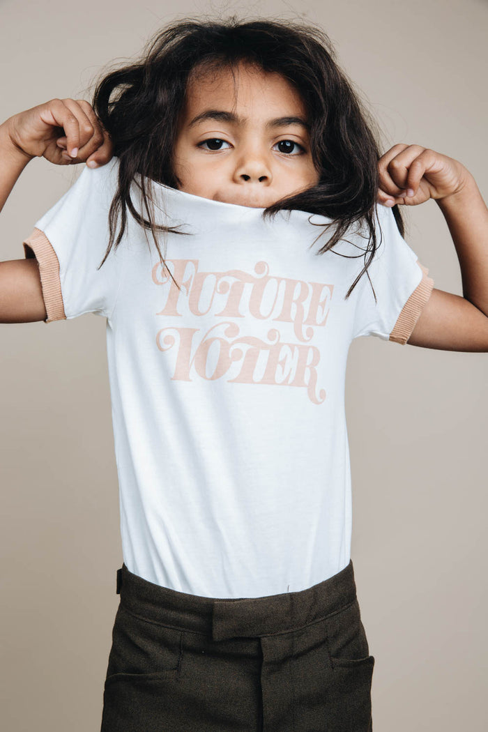 Future Voter Ringer Tee for Kids by The Bee and The Fox