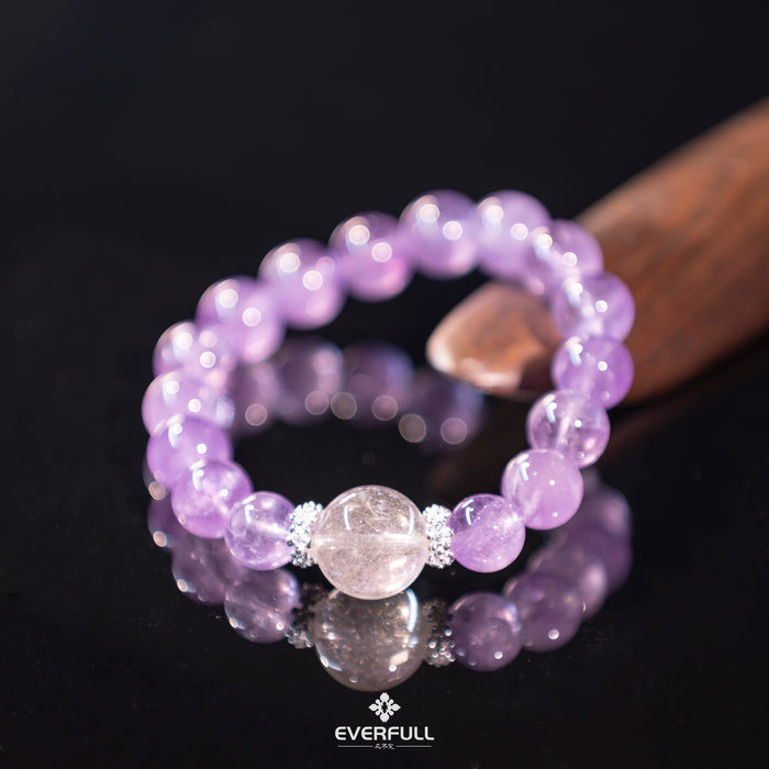 Genuine Amethyst Bracelet for Women - Natural Healing Crystal Beaded Bracelet, February Birthstone Gift
