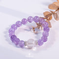 Genuine Amethyst Bracelet for Women - Natural Healing Crystal Beaded Bracelet, February Birthstone Gift