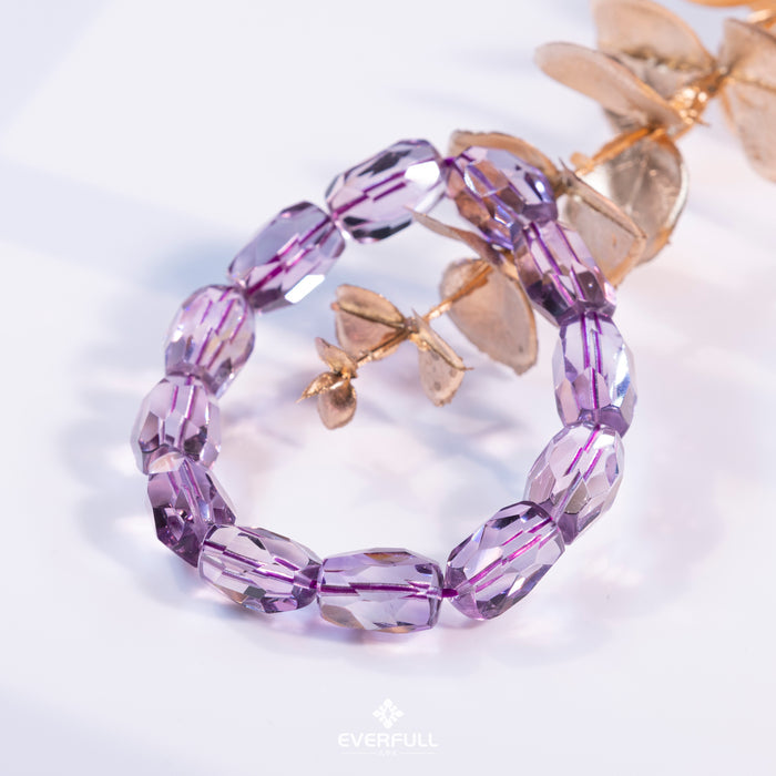 Genuine Amethyst Bracelet for Women - Natural Healing Crystal Beaded Bracelet, February Birthstone Gift