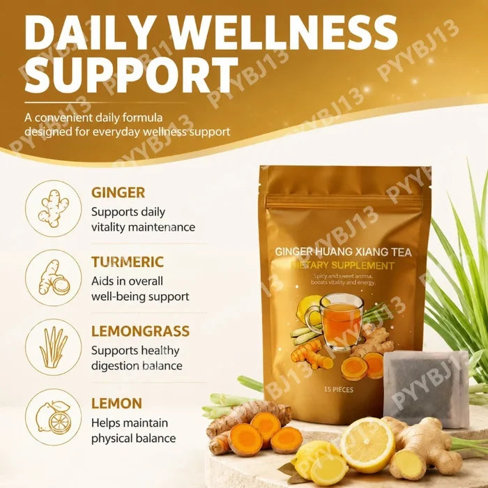 Ginger Turmeric Herbal Tea — Lemongrass Blend