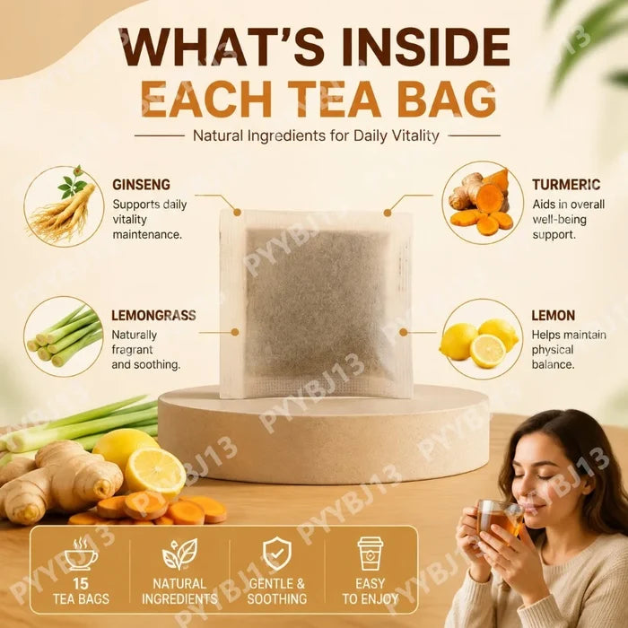 Ginger Turmeric Herbal Tea — Lemongrass Blend