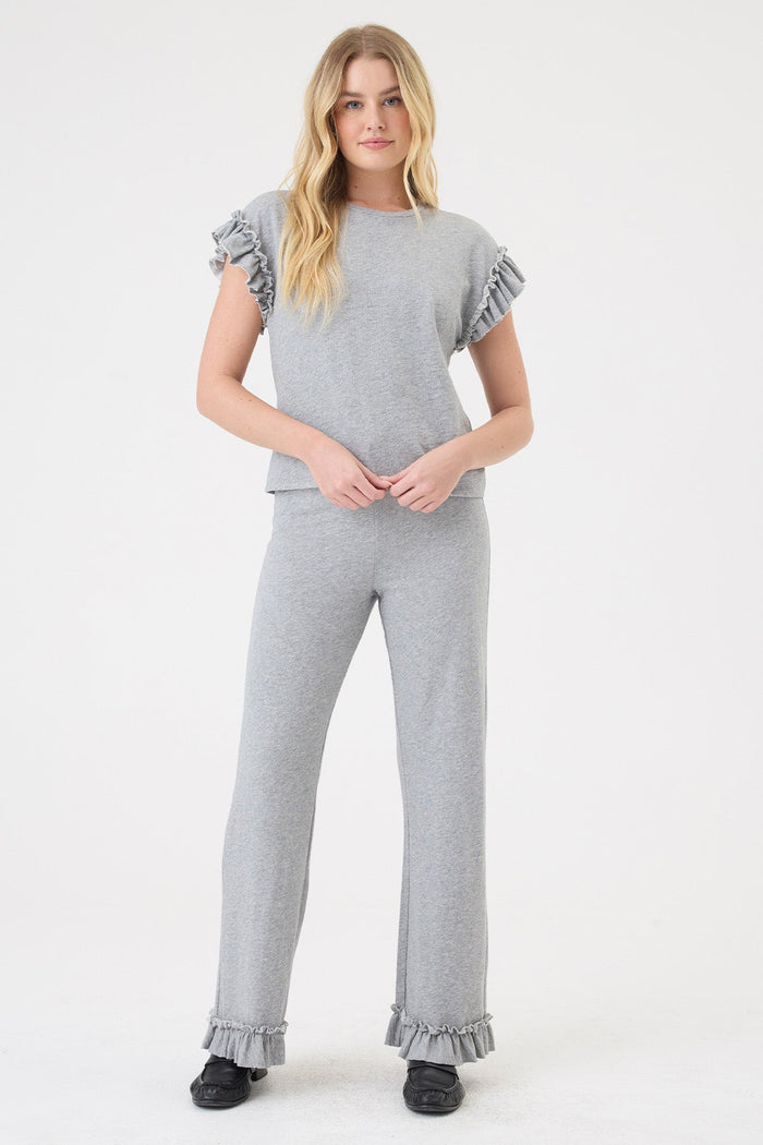 Heathered Ruffle Sweatpant
