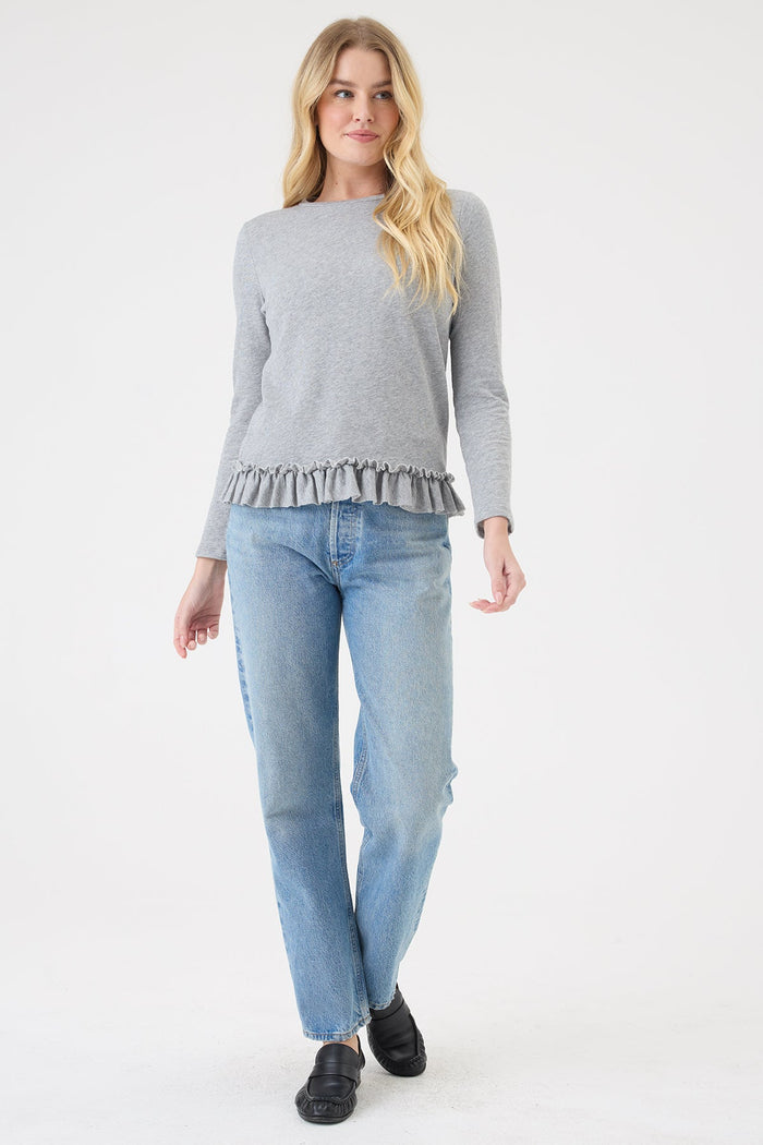Heathered Ruffle Sweatshirt