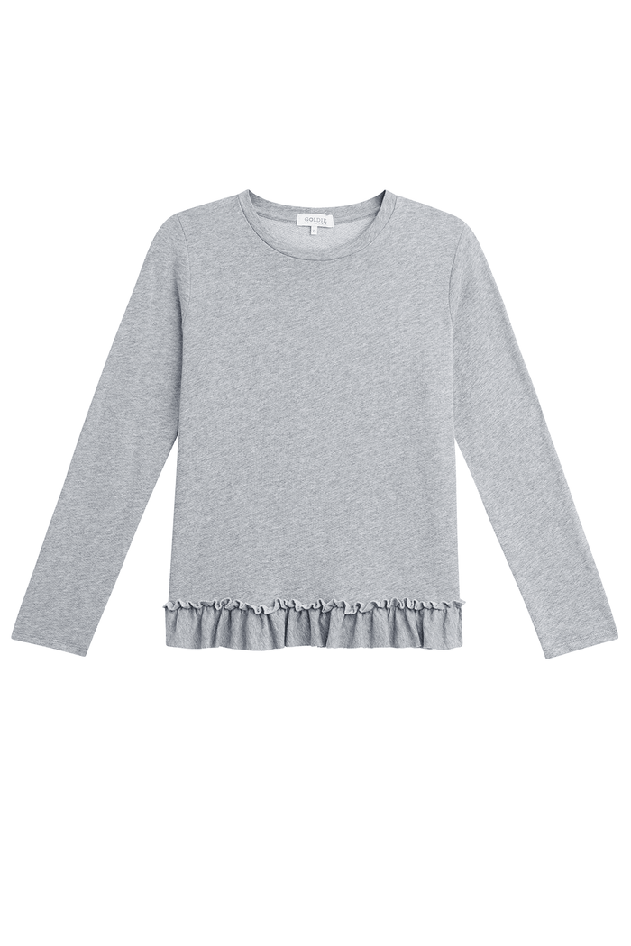 Heathered Ruffle Sweatshirt