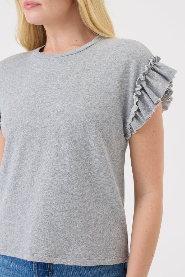 Heathered Ruffle Top