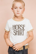 Horse Shirt Ringer Tee for Kids by The Bee and The Fox