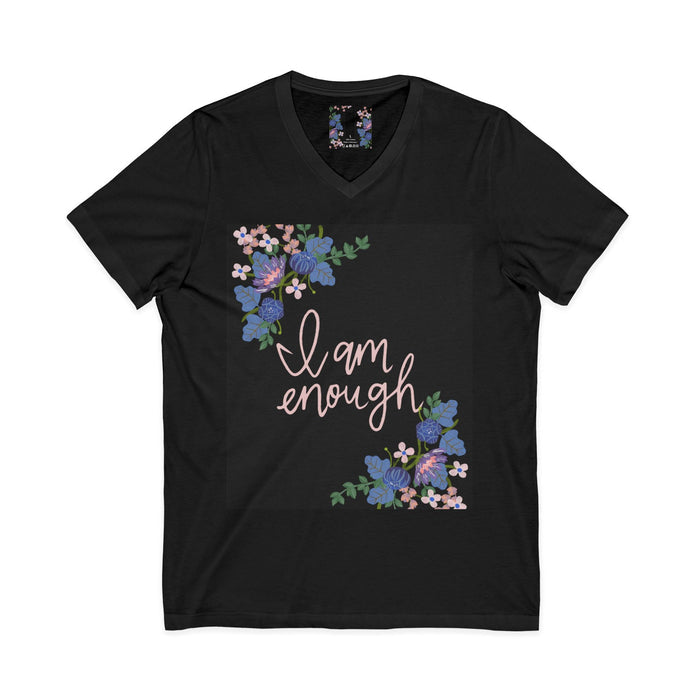 I Am Enough Floral V-Neck Tee