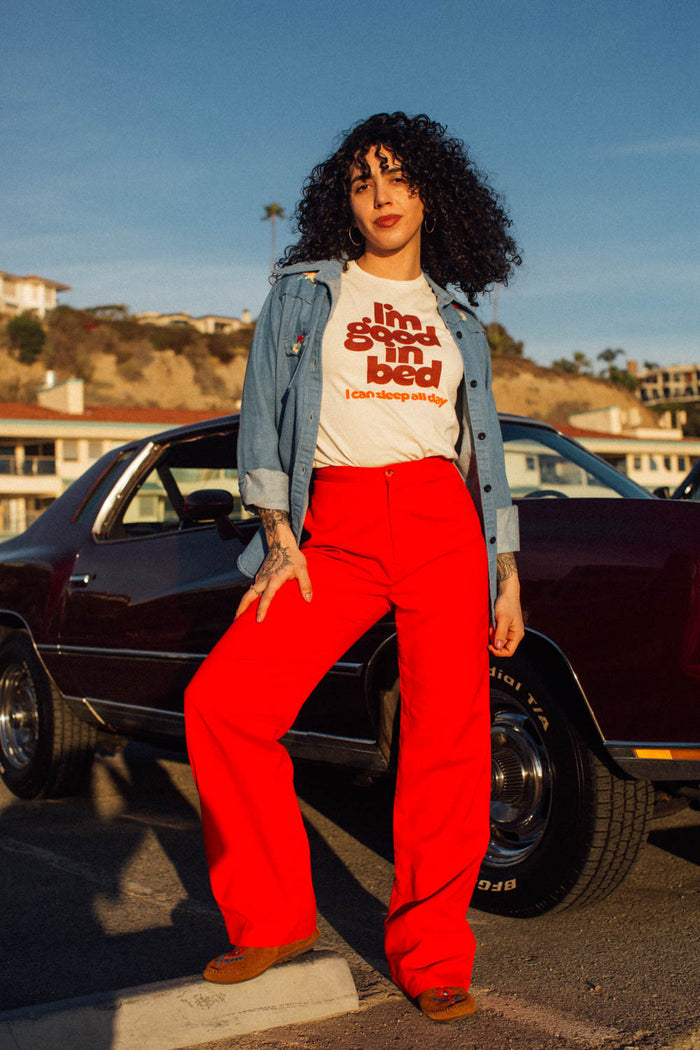 I'm Good in Bed, I Can Sleep All Day Unisex Crewneck by The Bee & The Fox