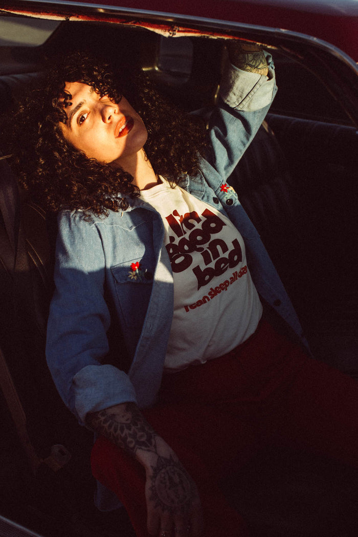 I'm Good in Bed, I Can Sleep All Day Unisex Crewneck by The Bee & The Fox