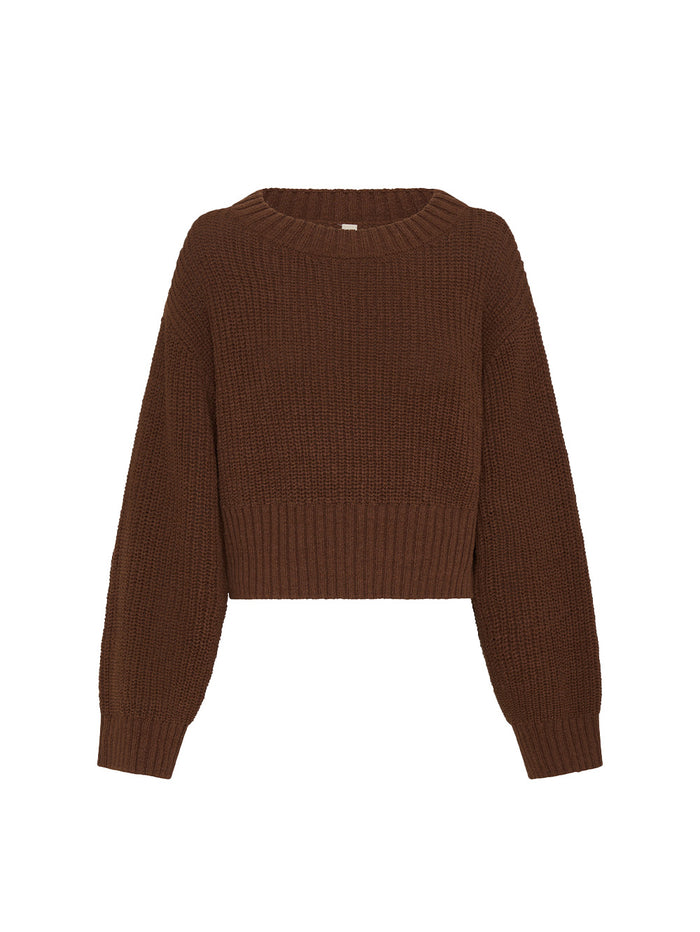 Ivy Knit Sweater Choc Ghost