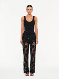 KIVARI Jaxon Lace Pant in Black, front-facing product photo