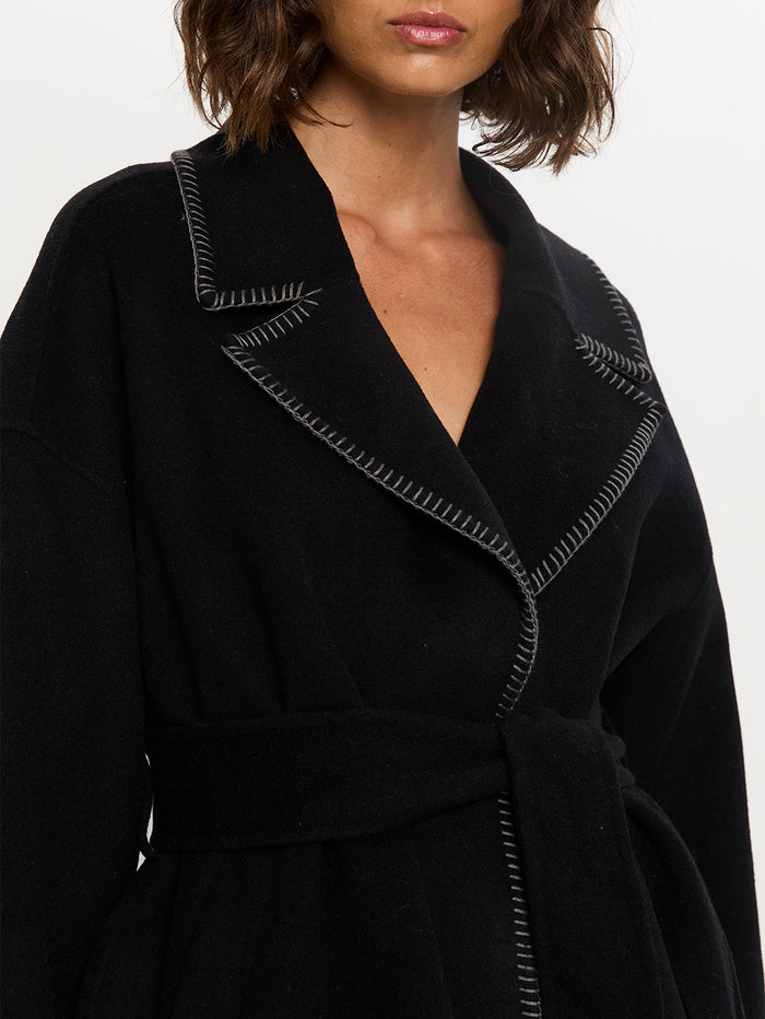 Josephina Coat Black Detail 04