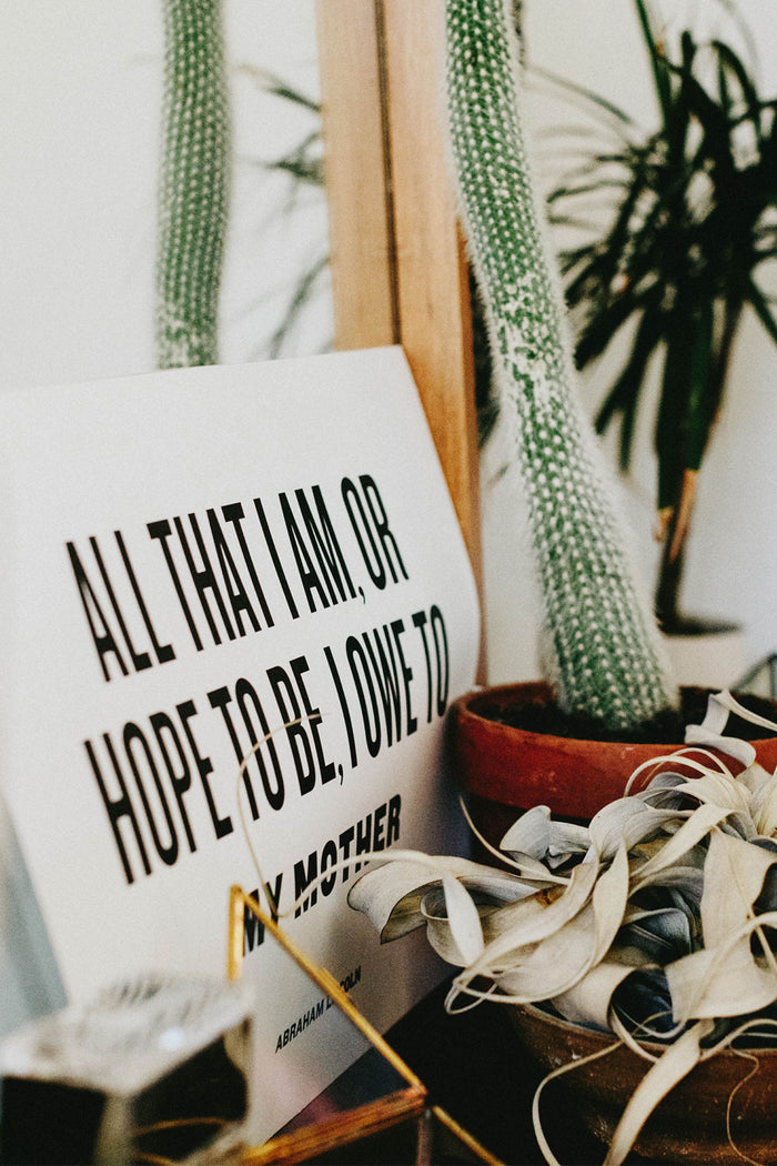 Letterpress: I Owe To My Mother by The Bee and The Fox