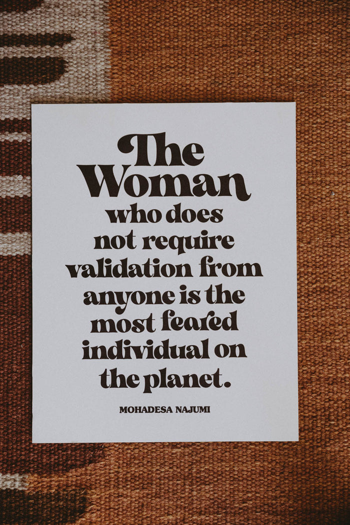 Letterpress: The Most Feared Woman in the World Print by The Bee and The Fox