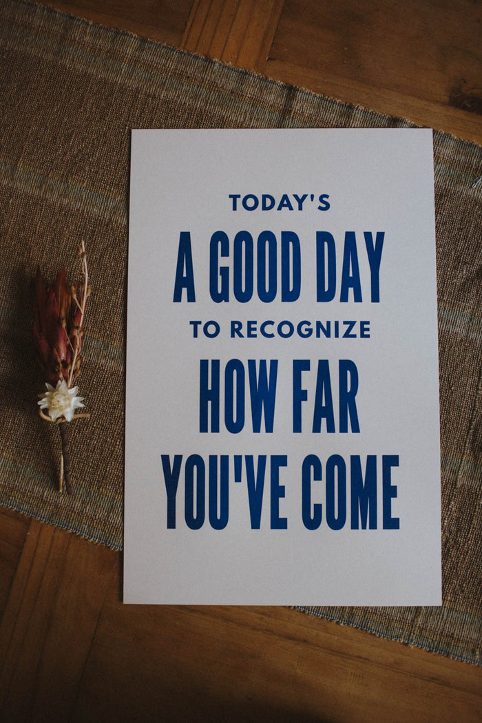 Letterpress Todays a Good Day in light pink by The Bee and The Fox