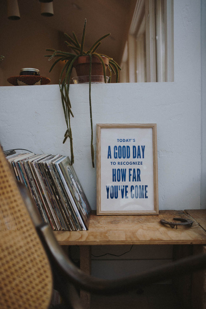 Letterpress Todays a Good Day in light pink by The Bee and The Fox