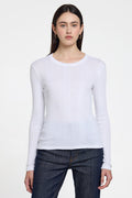 Long Sleeve Variegated Rib Tee - Goldie LeWinter #color_white