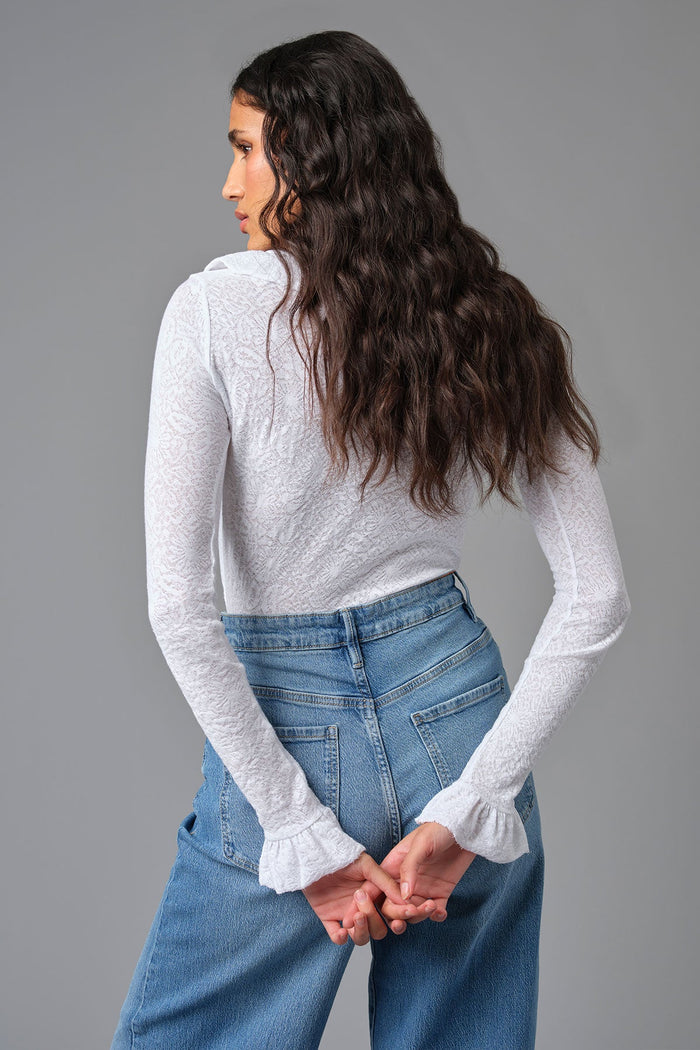 Love Story Ruffle Top - Goldie LeWinter #color_white