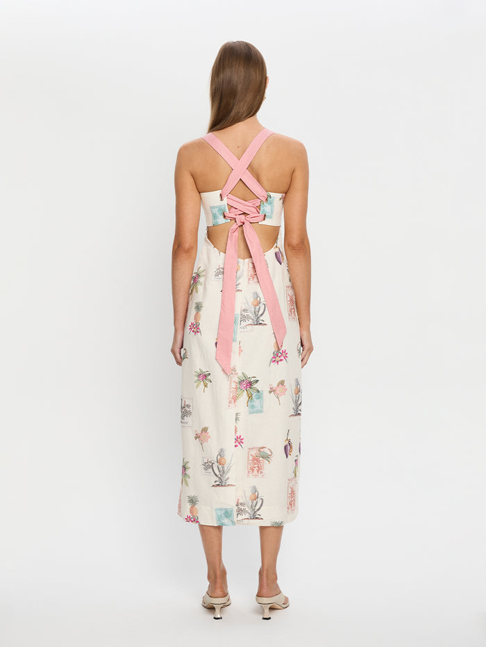 Lyra Tie Back Midi Dress