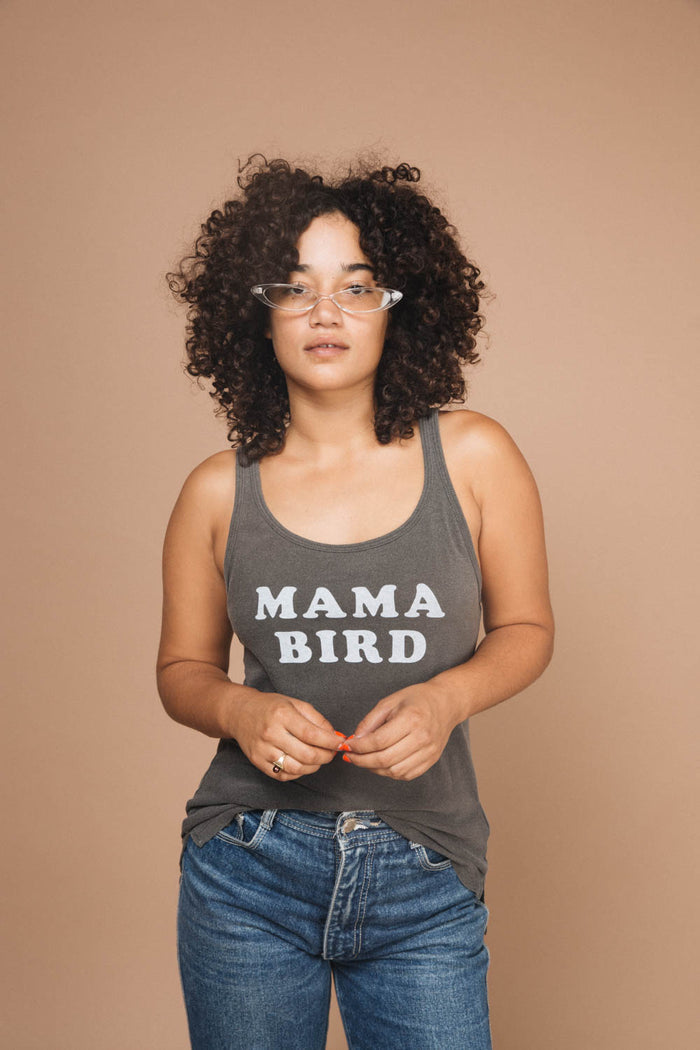 Charcoal Mama Bird Tank Top for women by The Bee and The Fox