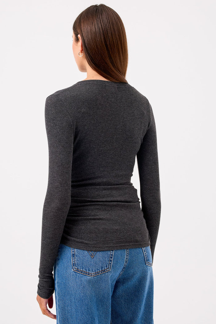 Goldie LeWinter - Margot Top #color_charcoal heather