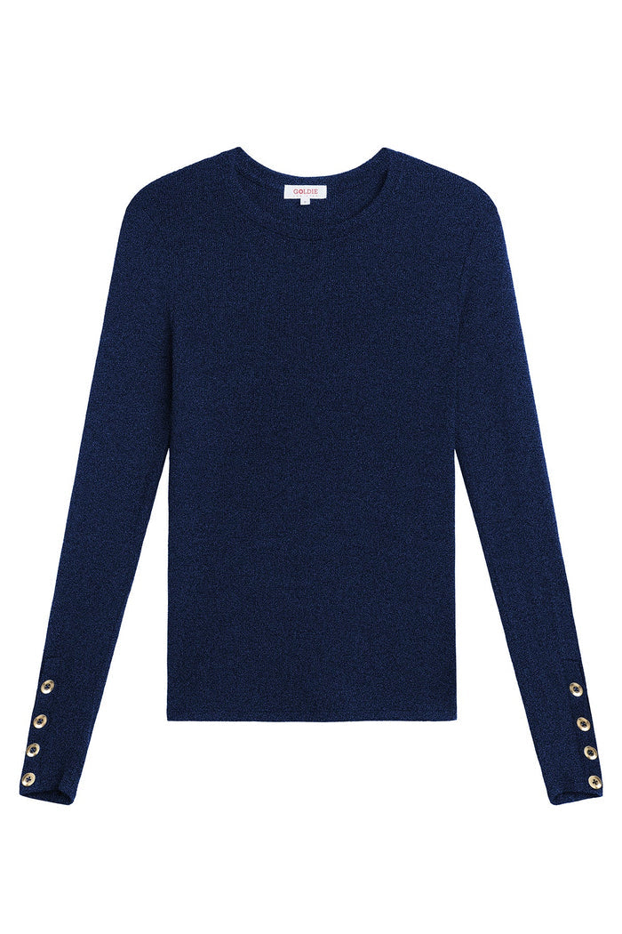 Marina Ribbed Top - Goldie LeWinter #color_navy heather - limited edition