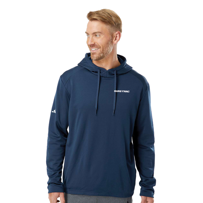 Adidas Men's Textured Mixed Media Midweight Hooded Sweatshirt