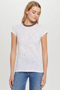 Metallic Tipped Ringer Tee - Goldie LeWinter #color_white
