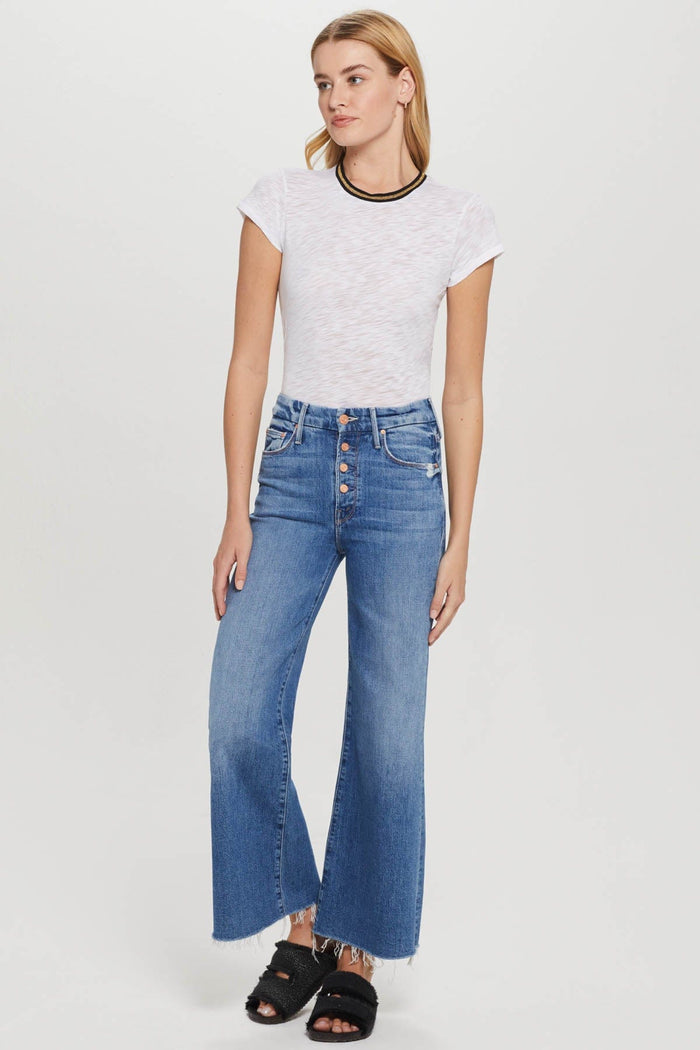 Metallic Tipped Ringer Tee - Goldie LeWinter #color_white