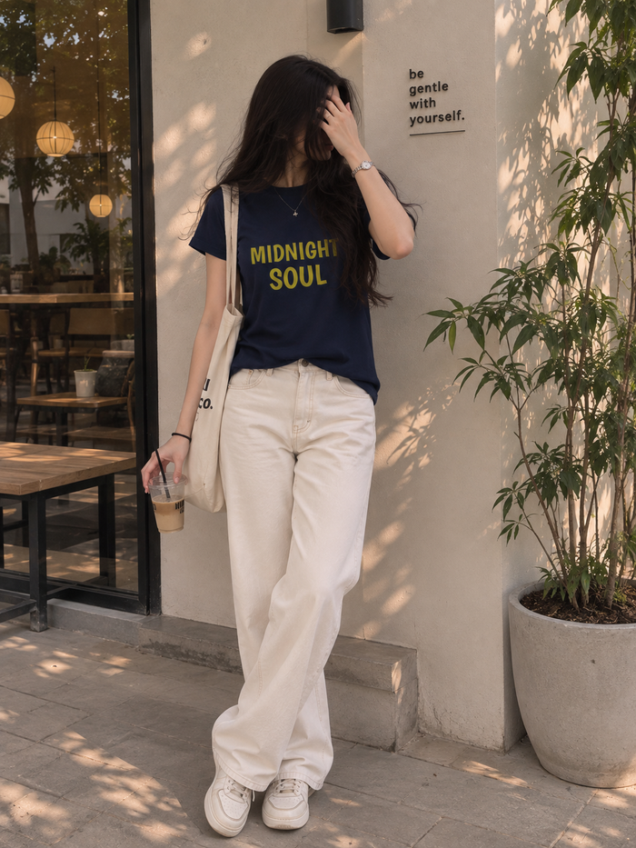 Midnight Soul T-Shirt — Minimalist Bold Text Graphic Tee