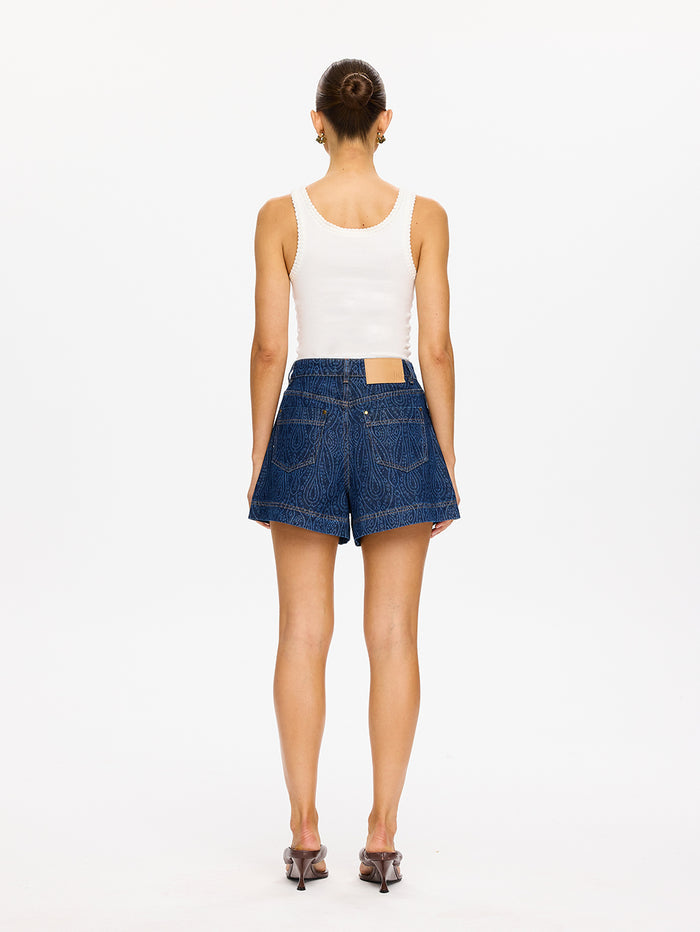 Monroe Denim Short - Paisley