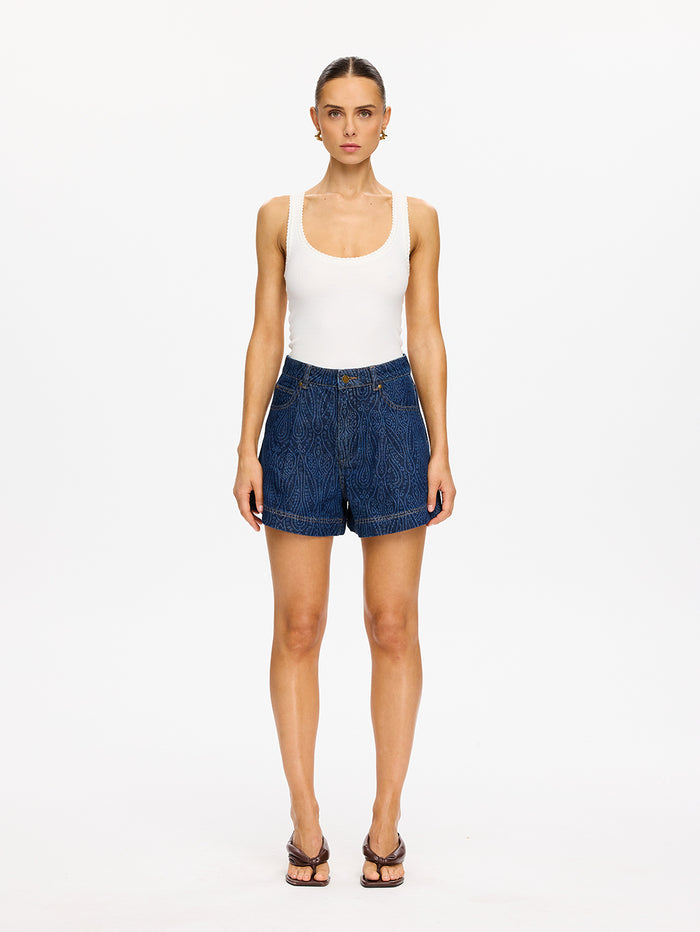 Monroe Denim Short - Paisley