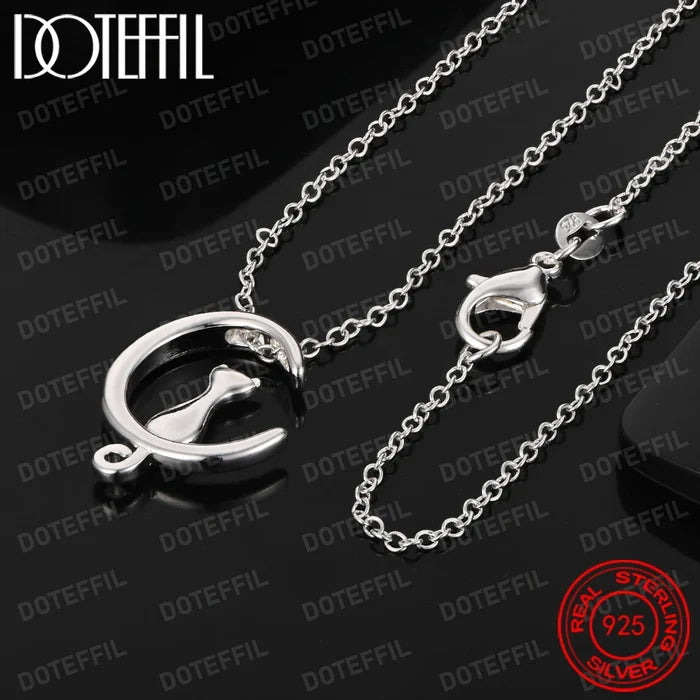 Moonlit Cat Pendant Necklace