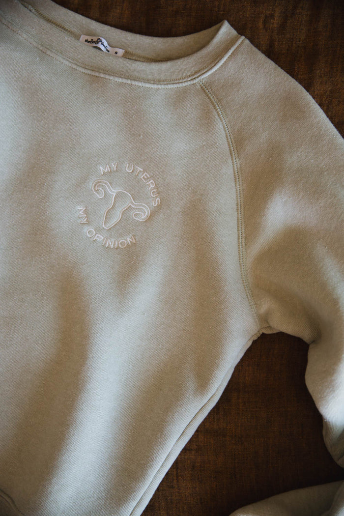 My Uterus My Opinion Crop Sweatshirt by The Bee and The Fox