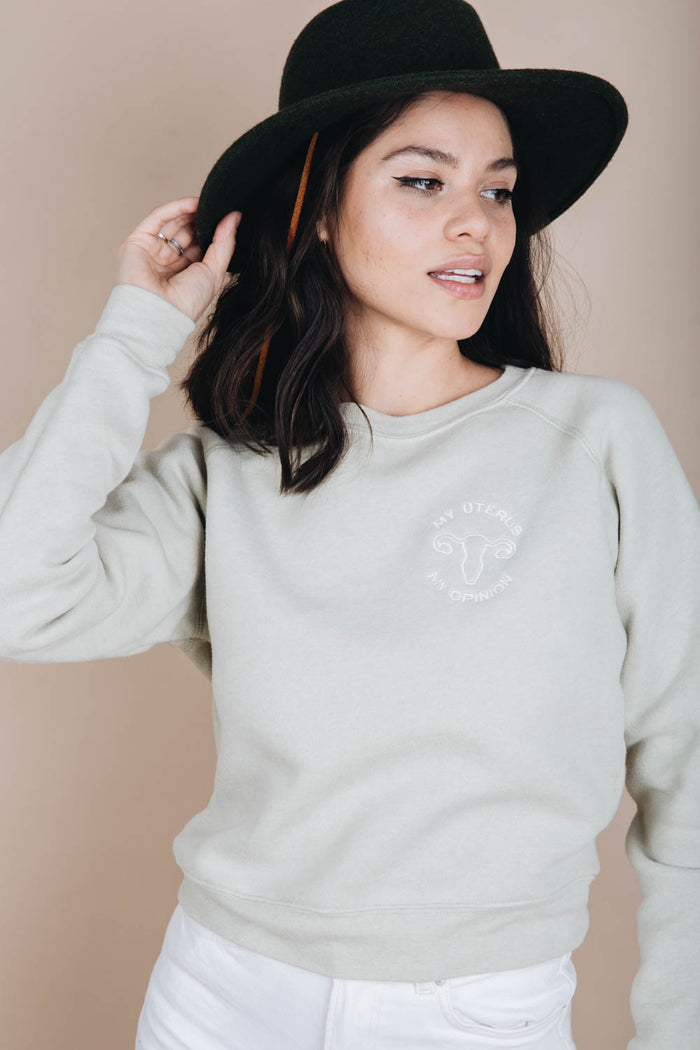My Uterus My Opinion Crop Sweatshirt by The Bee and The Fox