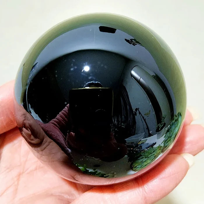 Natural Obsidian Crystal Sphere