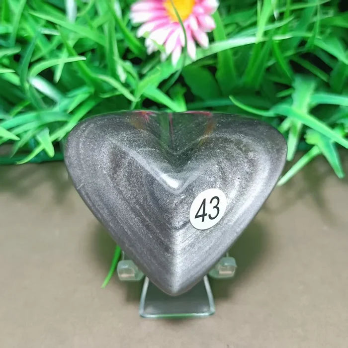 Natural Obsidian Heart
