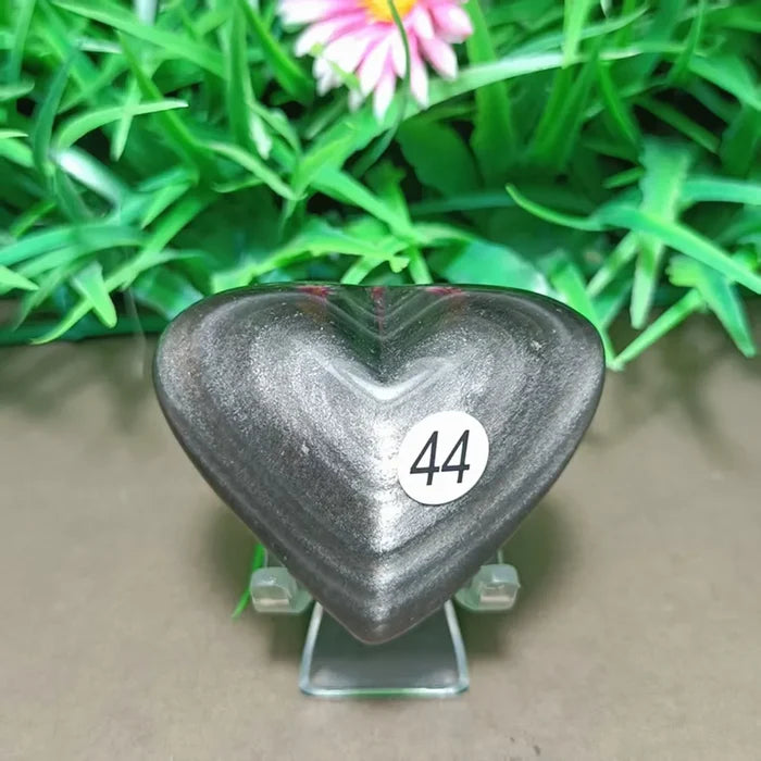 Natural Obsidian Heart