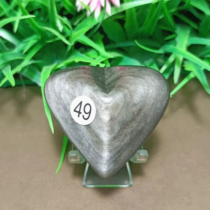 Natural Obsidian Heart