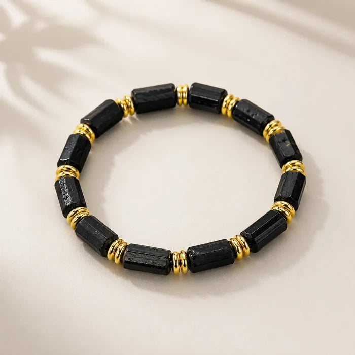 Natural Stone Beaded Bracelet, Adjustable Crystal Bracelet