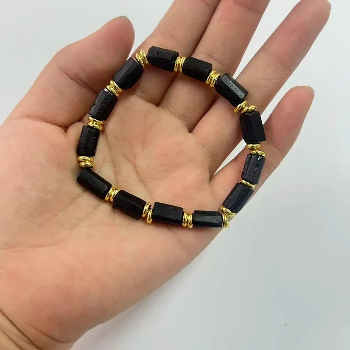 Natural Stone Beaded Bracelet, Adjustable Crystal Bracelet