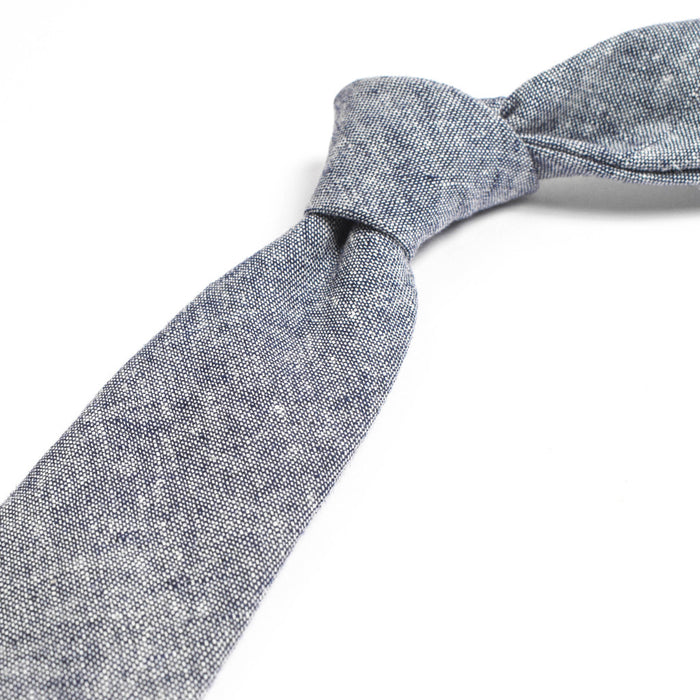 Navy Linen Chambray Tie